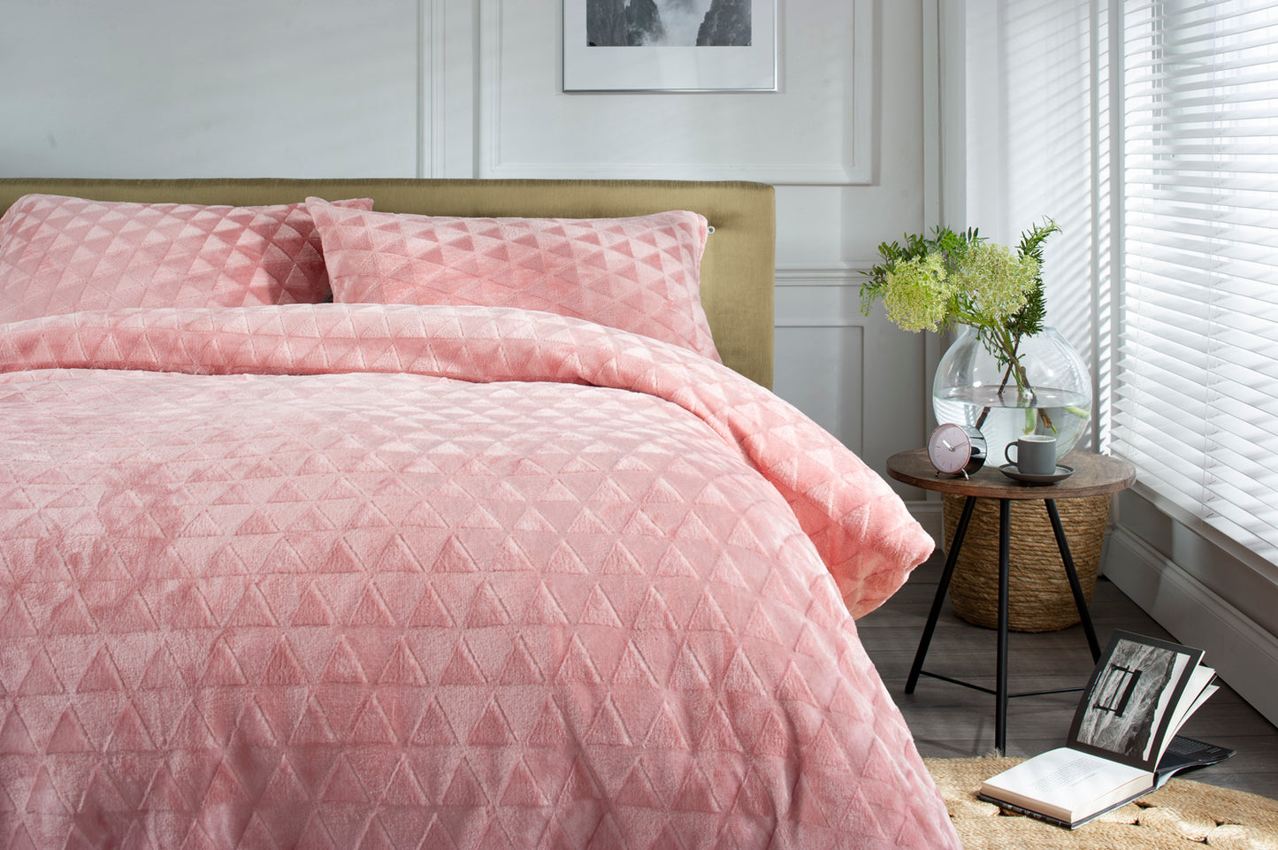 Alexandria Fleece Blush Single Duvet Set