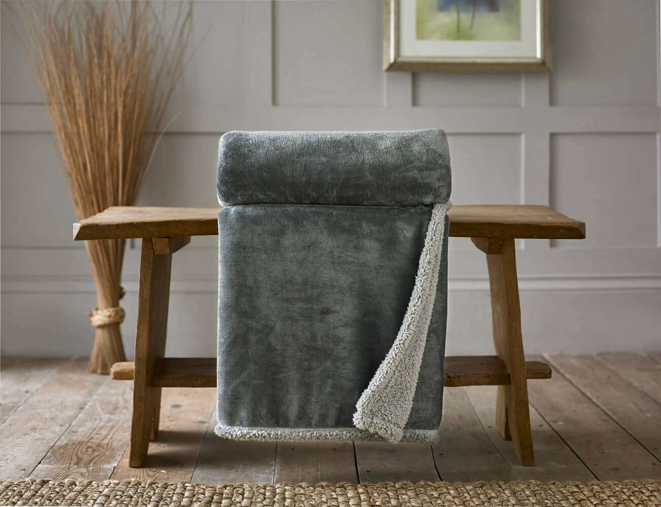 Blackbrook Reversible Sherpa Throw