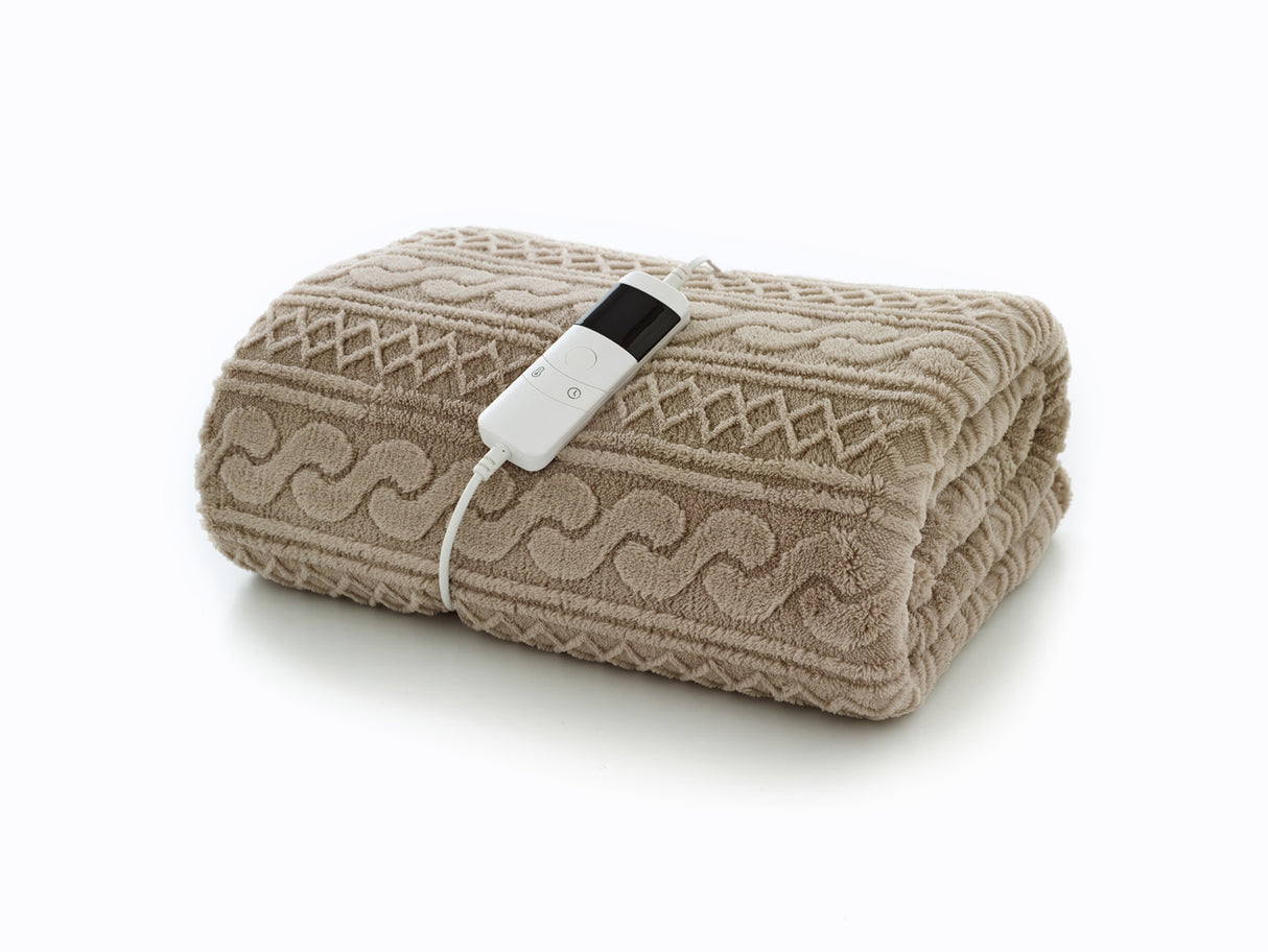 Cable Sherpa Heated Throw - 140x180cm