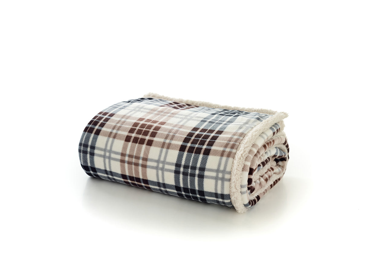 Balwin Tartan Sherpa Throw – 140x180cm