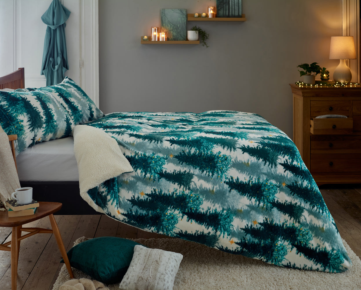 Christmas Tree Sherpa Duvet Set