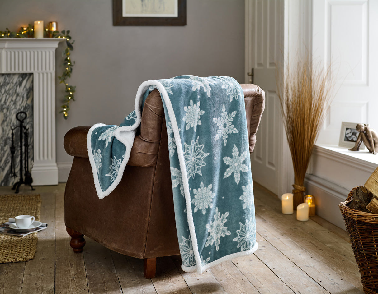 Flurry Printed Sherpa Fleece Throw 130x170cm
