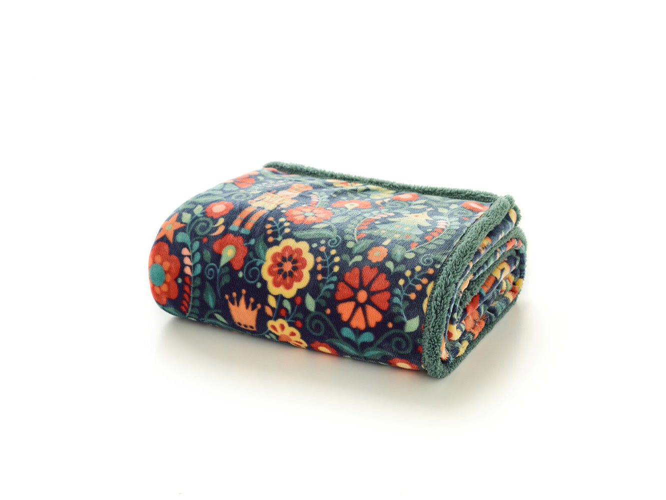Folkloric Nutcracker Sherpa Throw 130x170cm