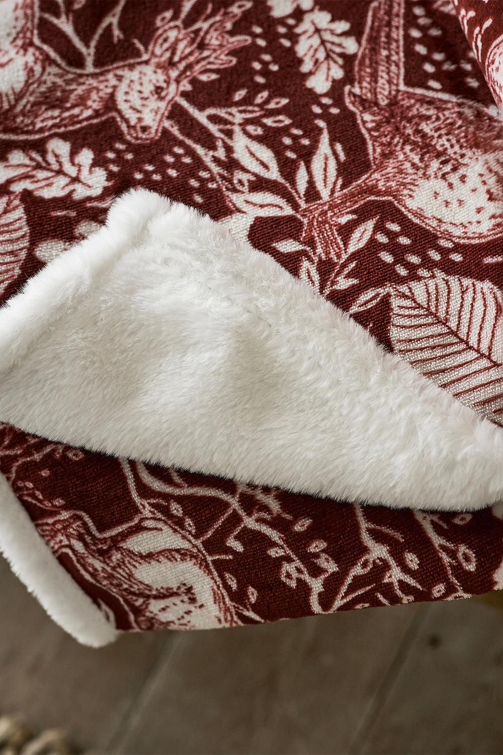 Hidden Forest Printed Sherpa Fleece Throw