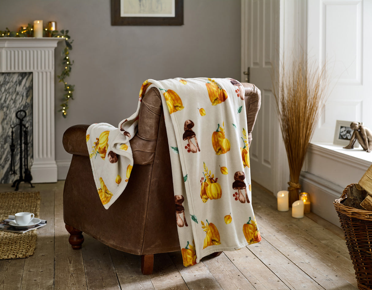Pumpkin Party Super Soft Fleece Throw