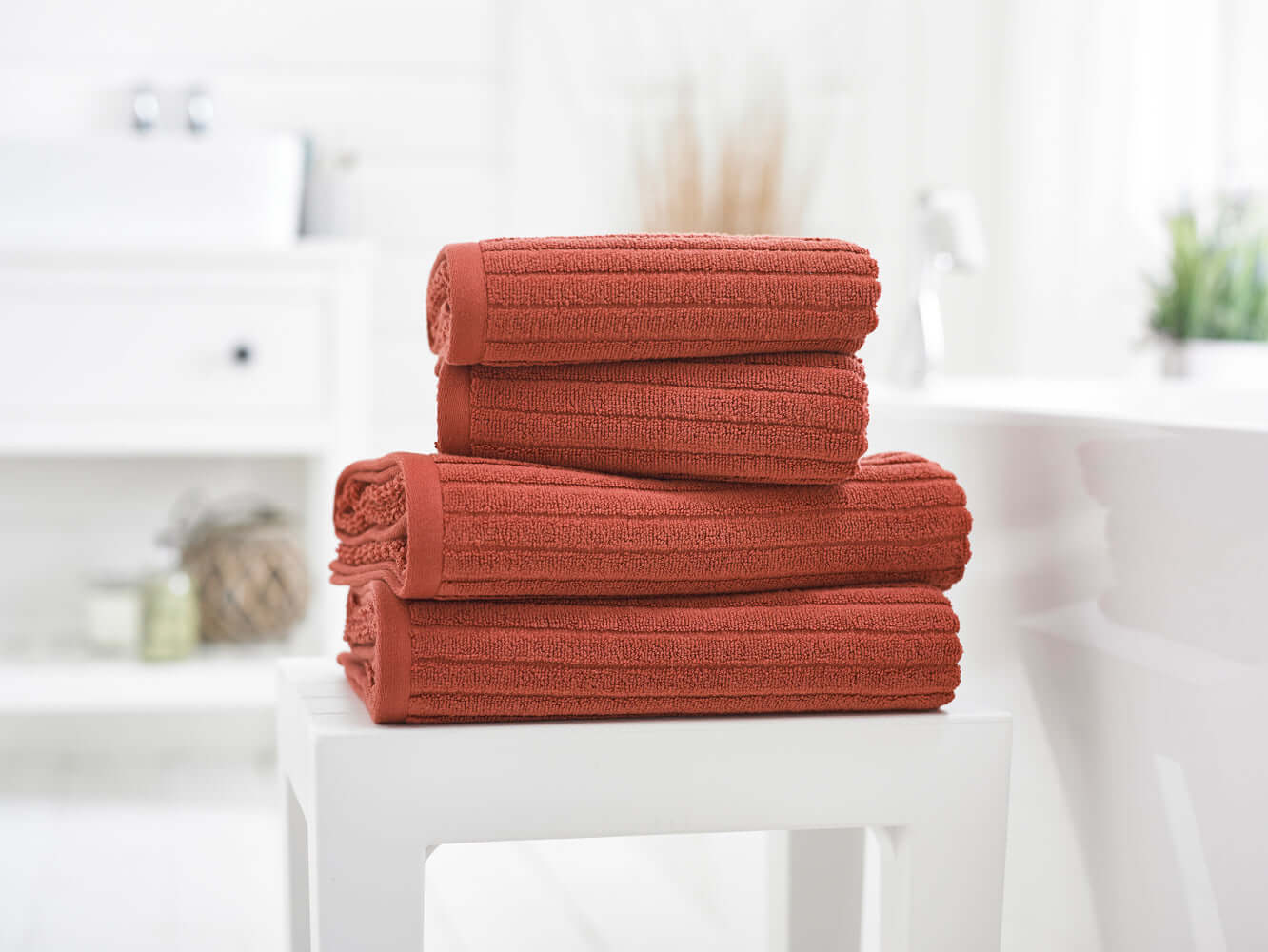 Rialto Ribbed Zero Twist Cotton Towels 480 GSM