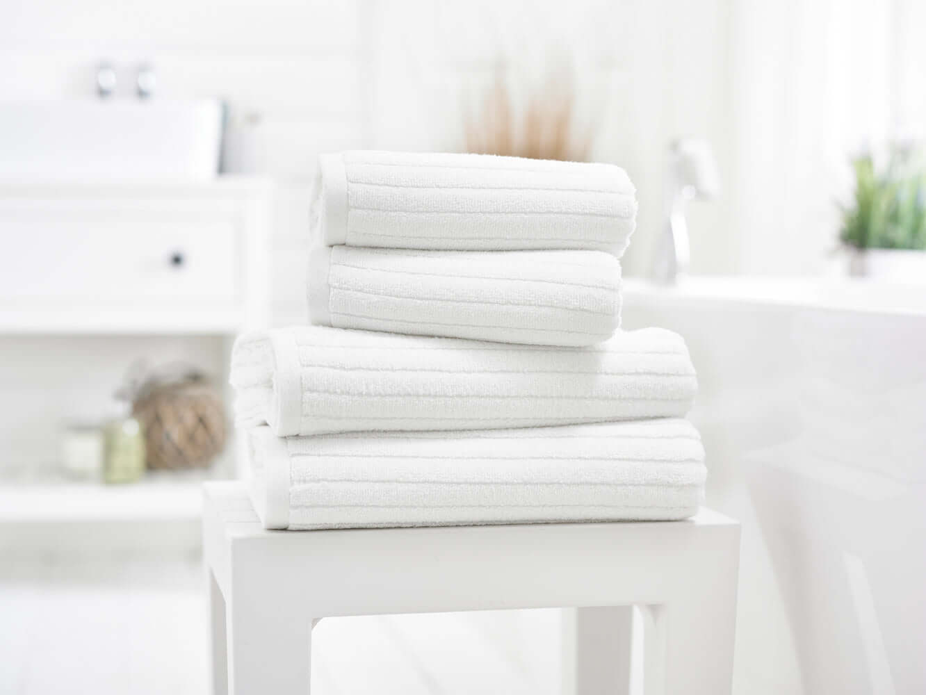 Rialto Ribbed Zero Twist Cotton Towels 480 GSM