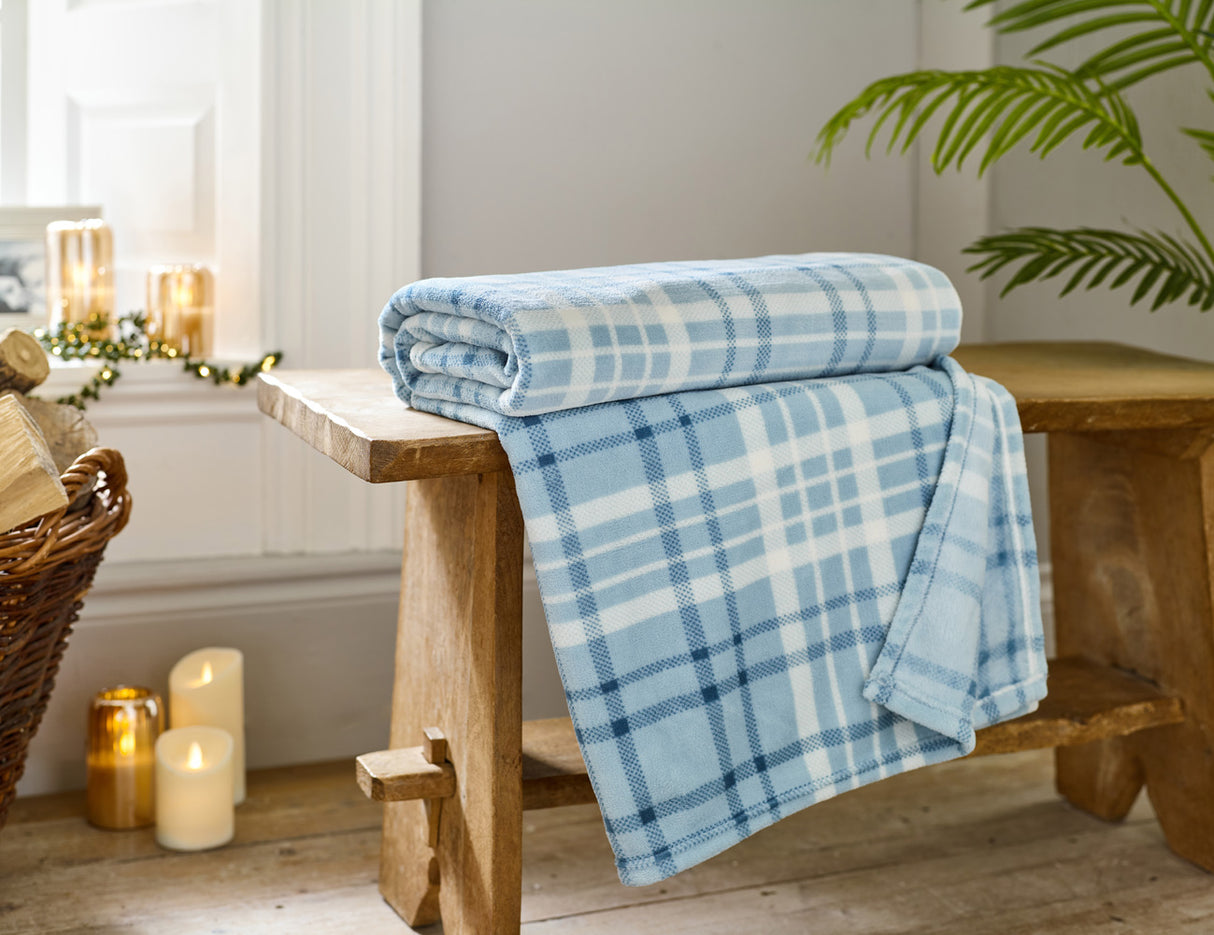 Snuggle Touch Microfibre Checked Throw