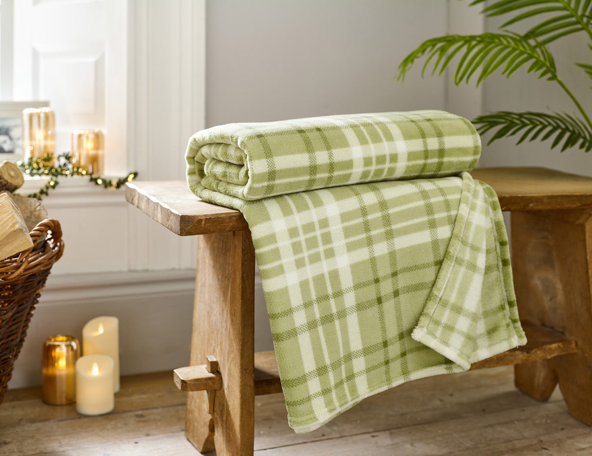 Snuggle Touch Microfibre Checked Throw