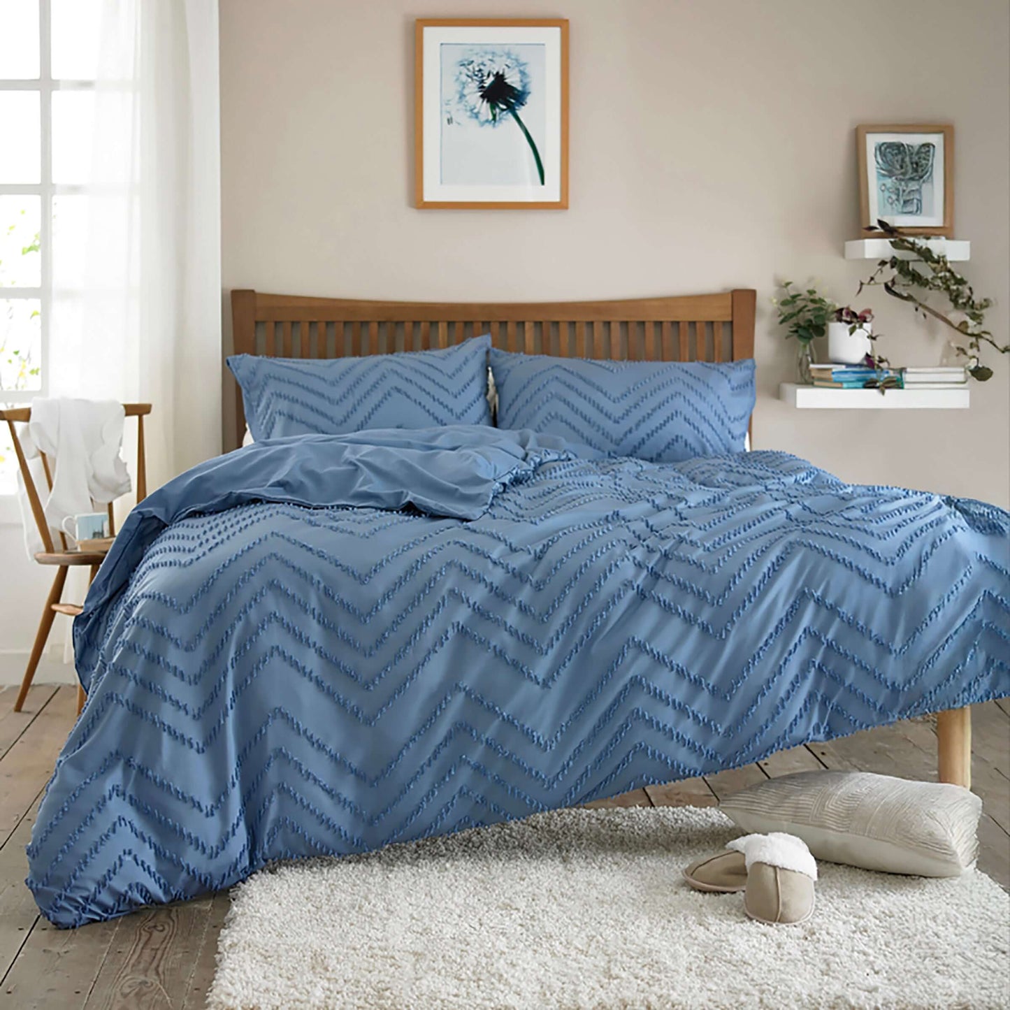 Zig Zag Tufted Microfibre Duvet Set