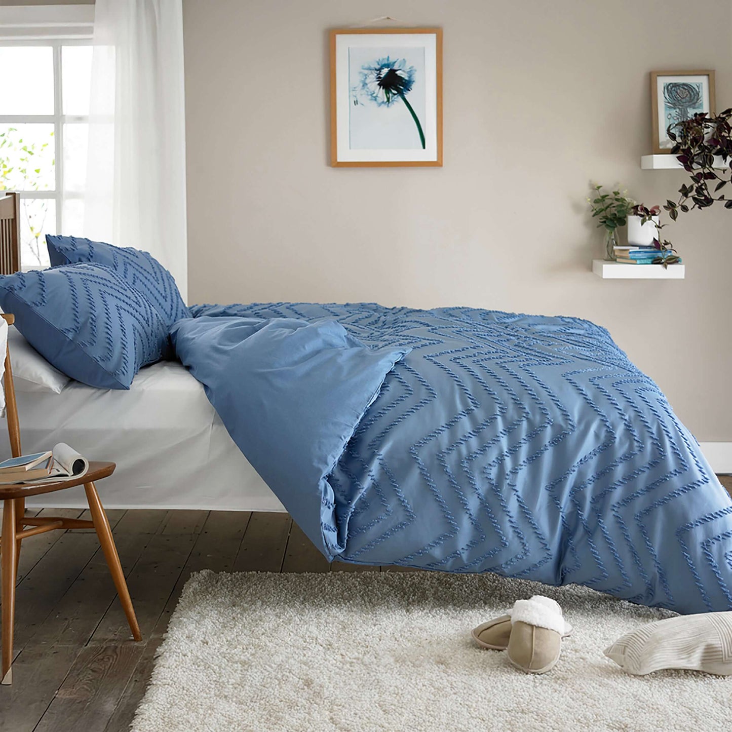 Zig Zag Tufted Microfibre Duvet Set