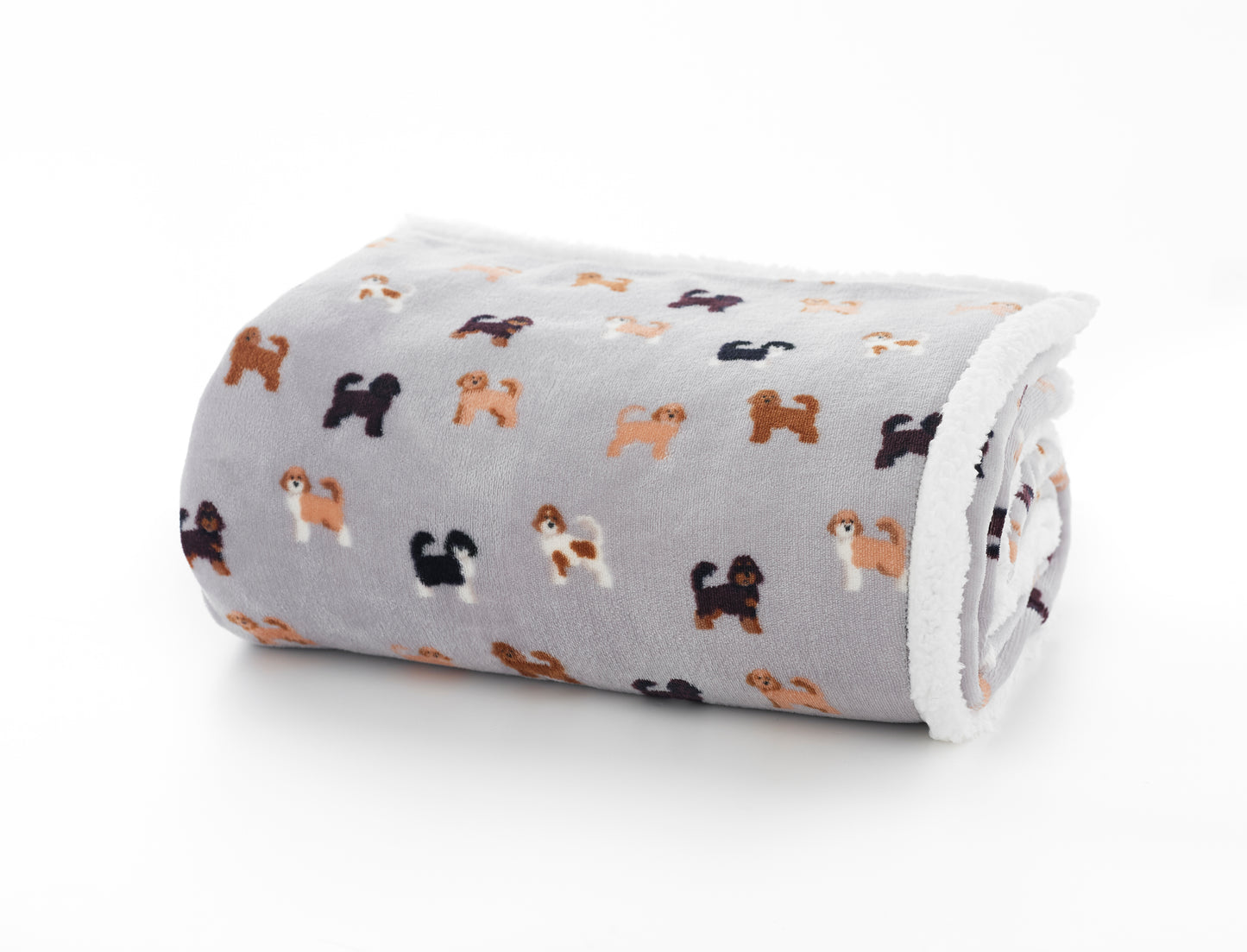Doodle Dog Sherpa Fleece Throw