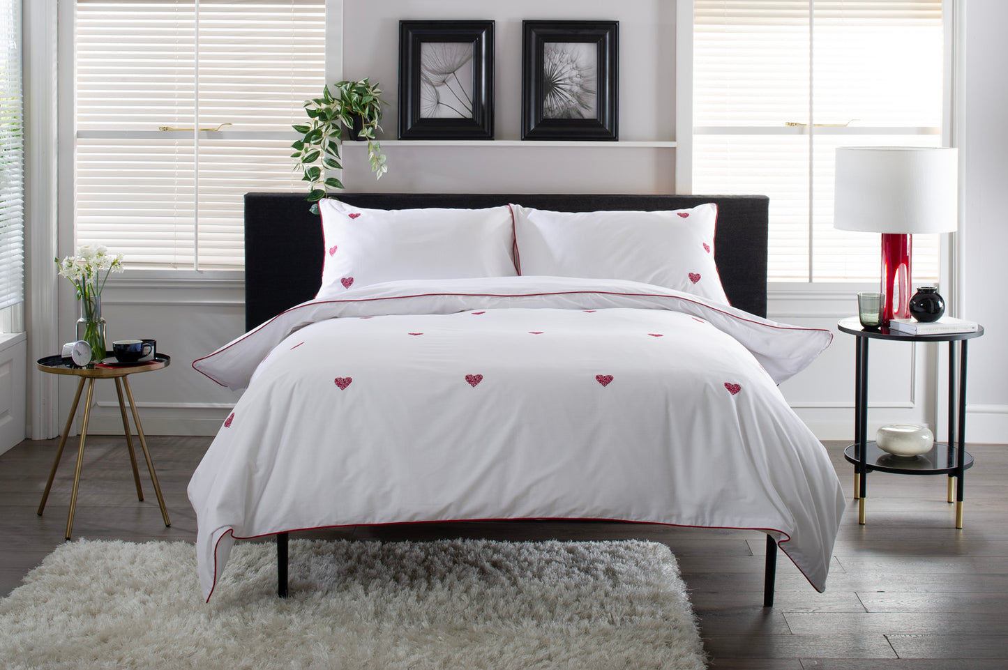 Filigree Hearts Cotton Everyday Care Duvet Set
