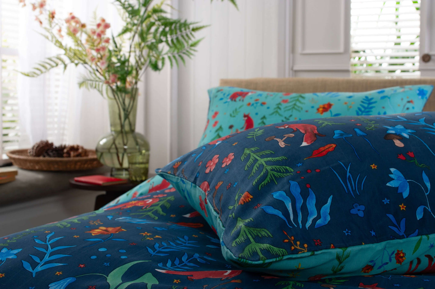 Fox and Floral 200 Thread Count Reversible Duvet Set