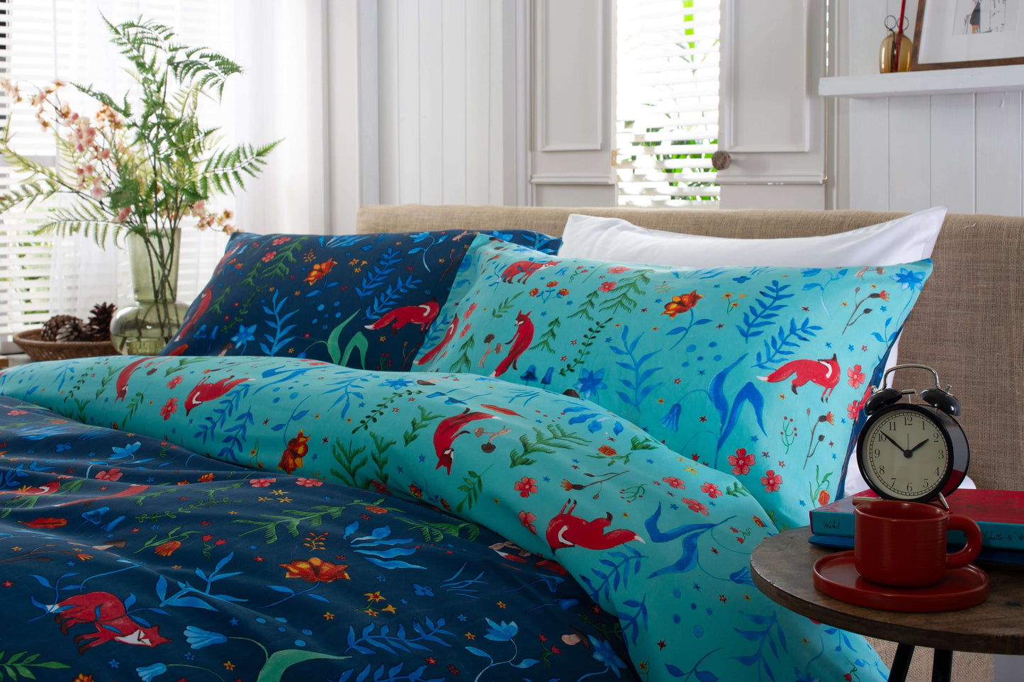 Fox and Floral 200 Thread Count Reversible Duvet Set