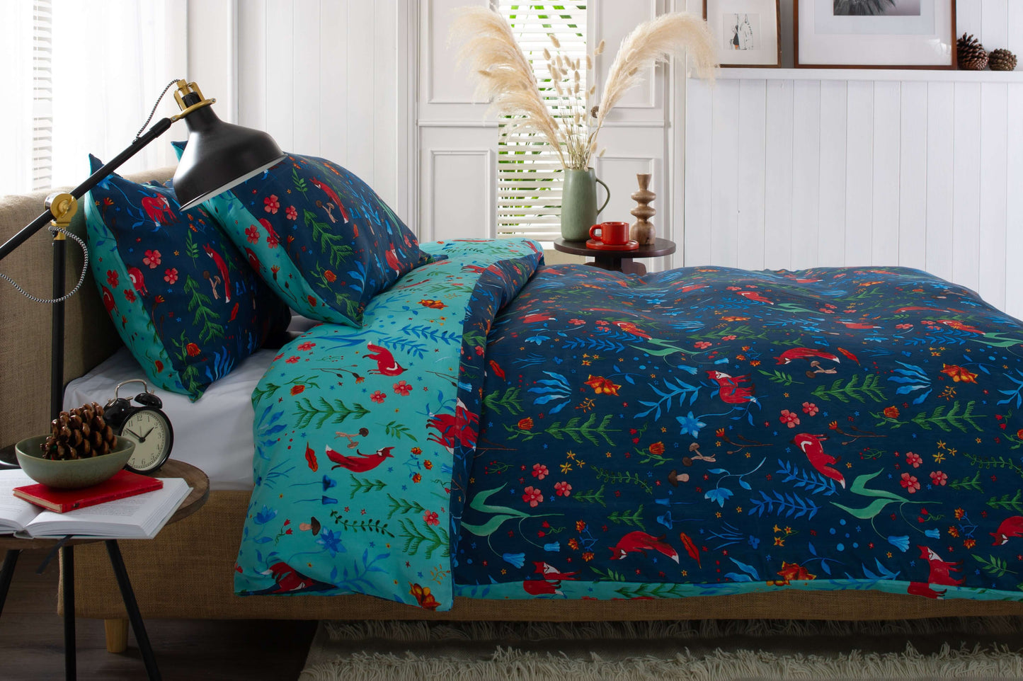 Fox and Floral 200 Thread Count Reversible Duvet Set