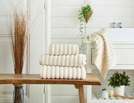 Hamilton Textured Thick Ribbed Cotton Bathroom Towels
