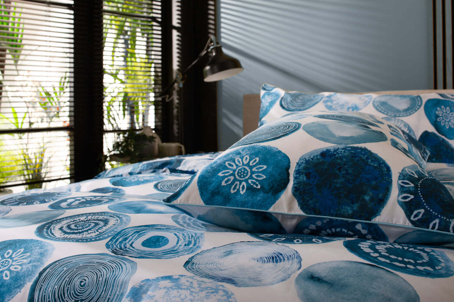 Blue Shells Cotton Duvet Set with Fabric Bag