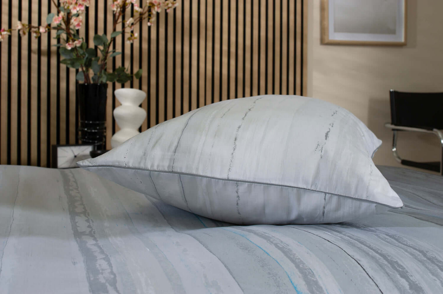Onyx Percale Stripe Duvet Set