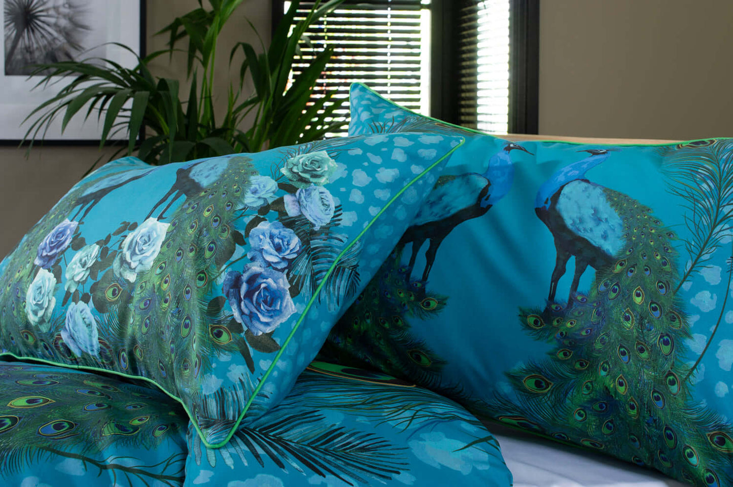 Peacock Cotton Duvet Set with Fabric Bag