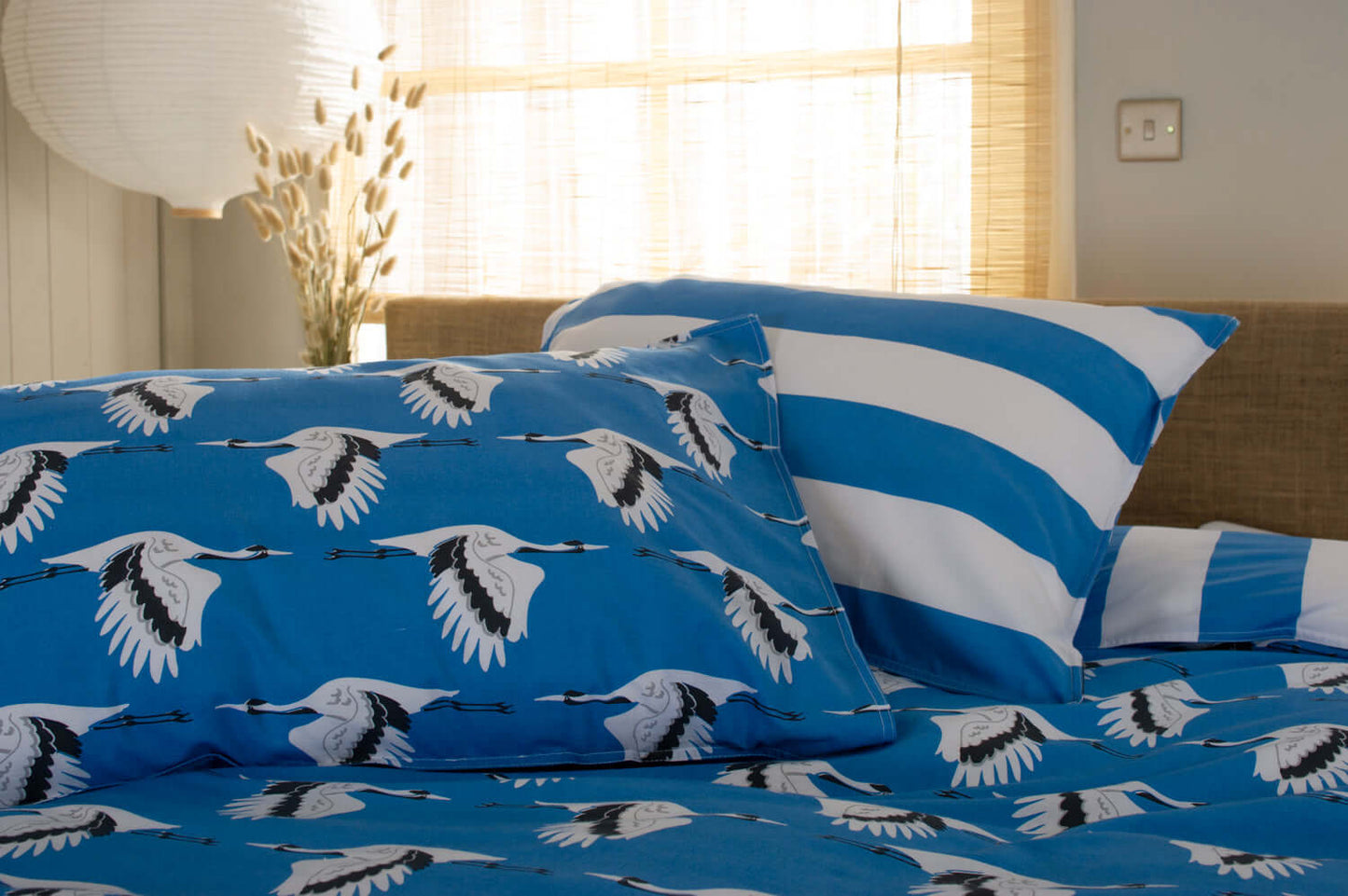 Sedge Blue Reversible Duvet Set with Fabric Bag
