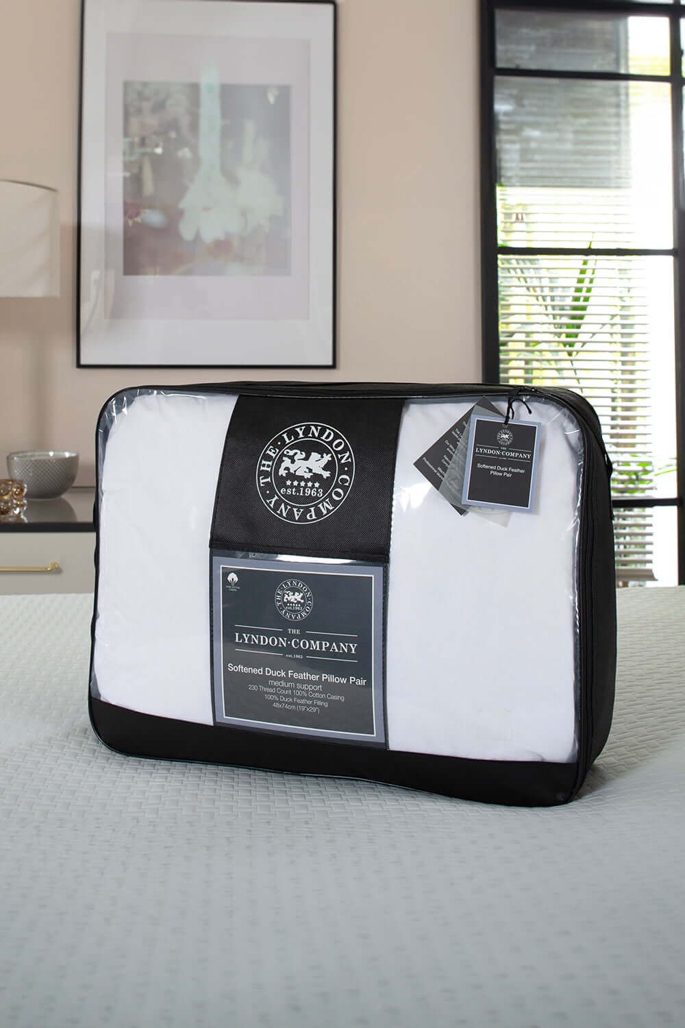 Softened Duck Feather Pillow Pair - Medium