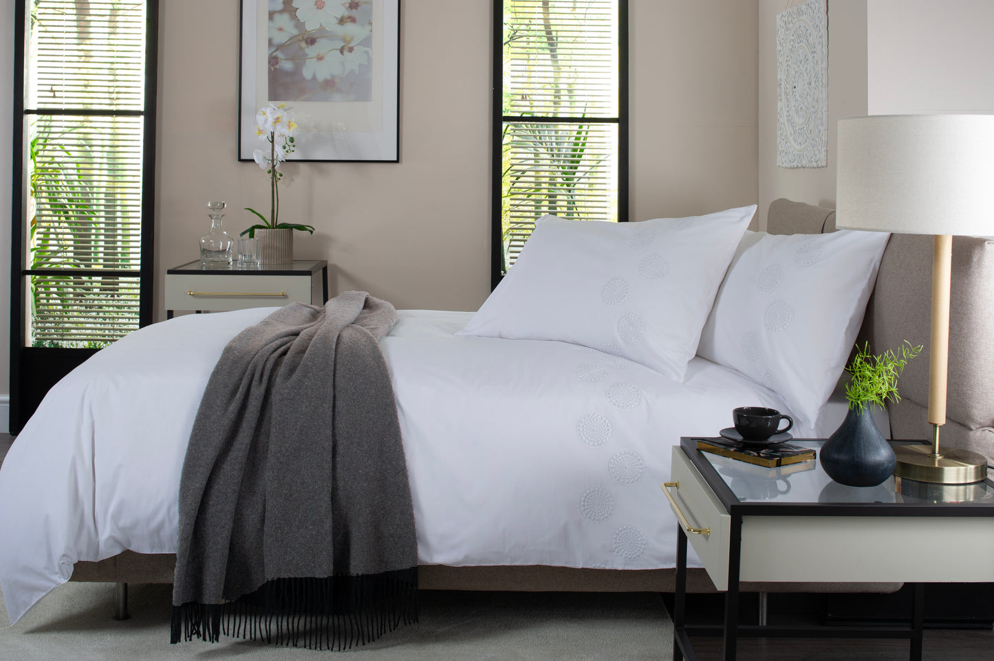 Spirals Embroidered 200TC Cotton Duvet Set