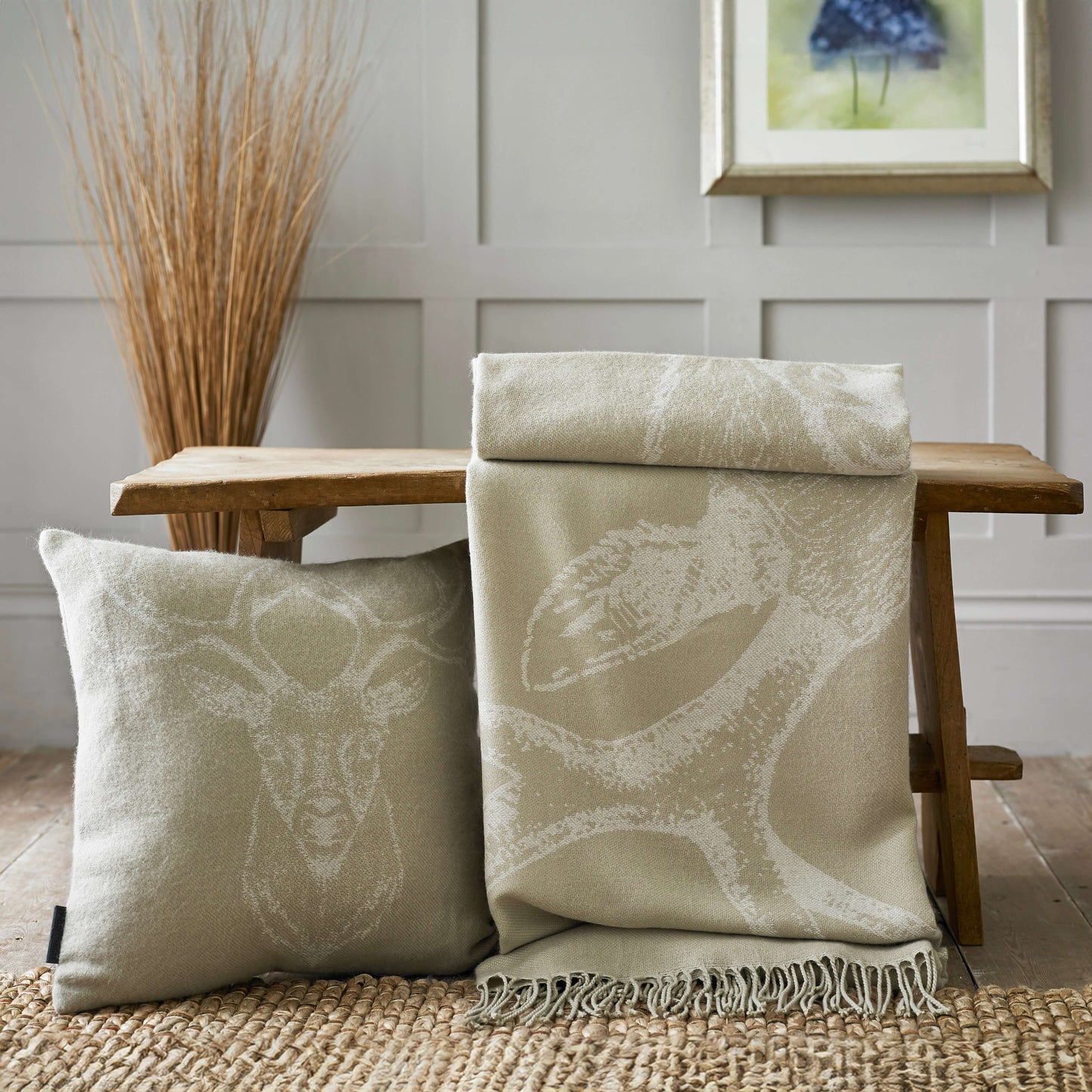 Stag Acrylic Cushion 45x45cm