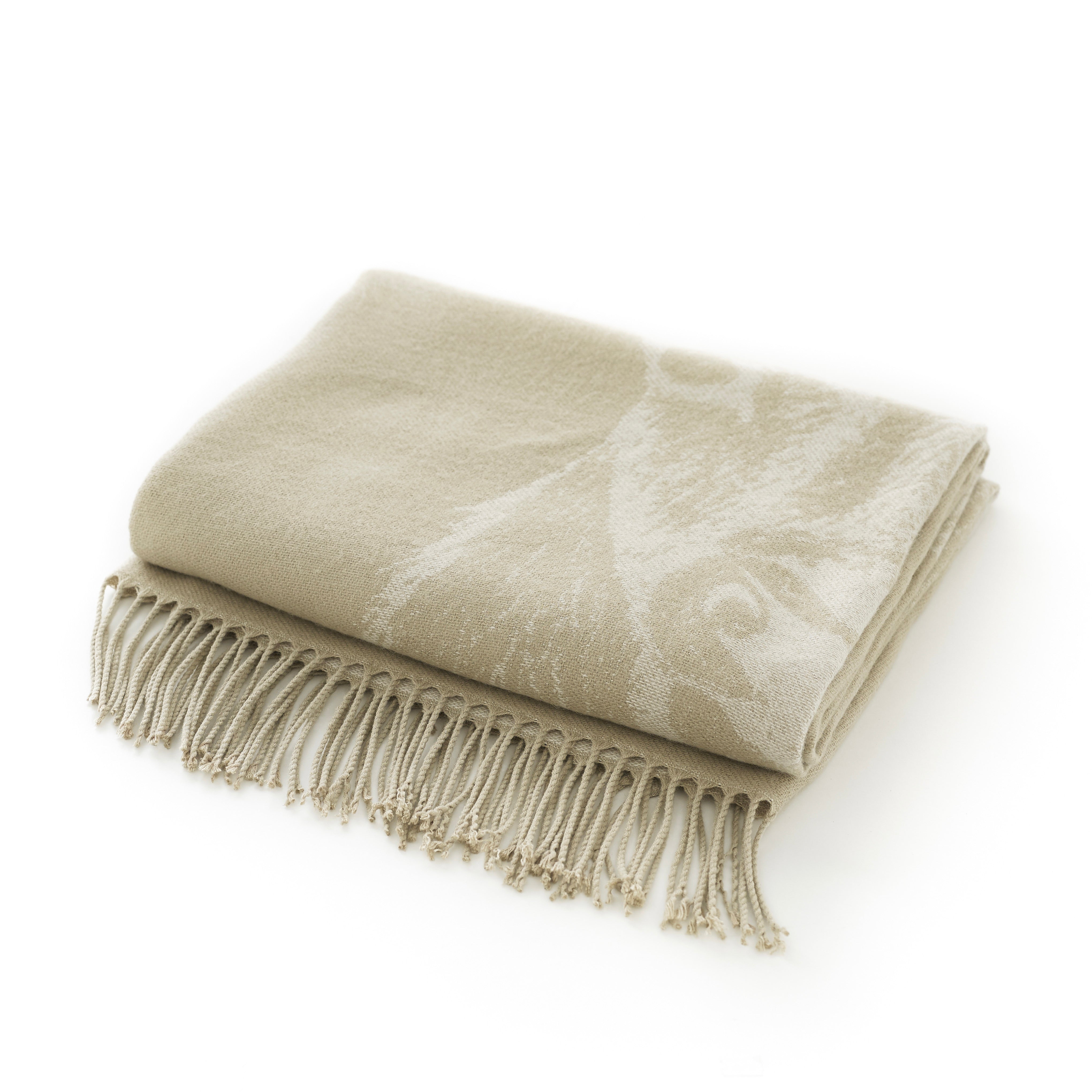 Stag Oatmeal Faux Cashmere Throw