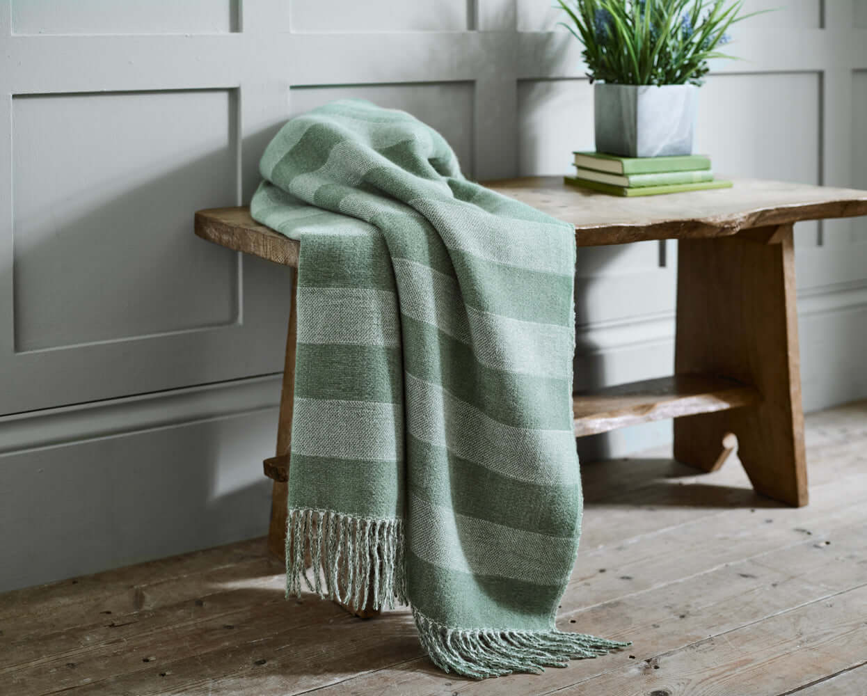 Elgin Soft Faux Cashmere Stripes Throw