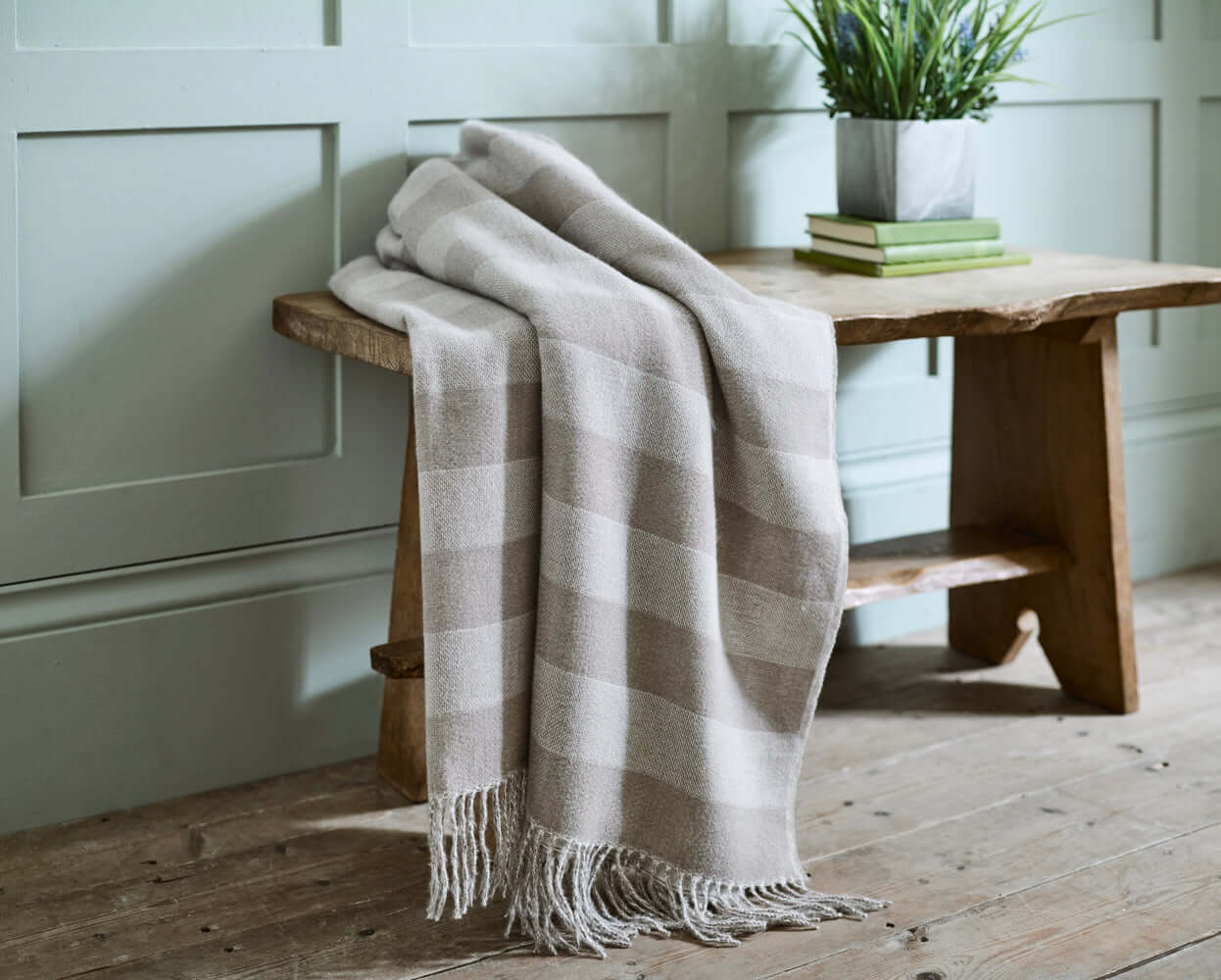 Elgin Soft Faux Cashmere Stripes Throw