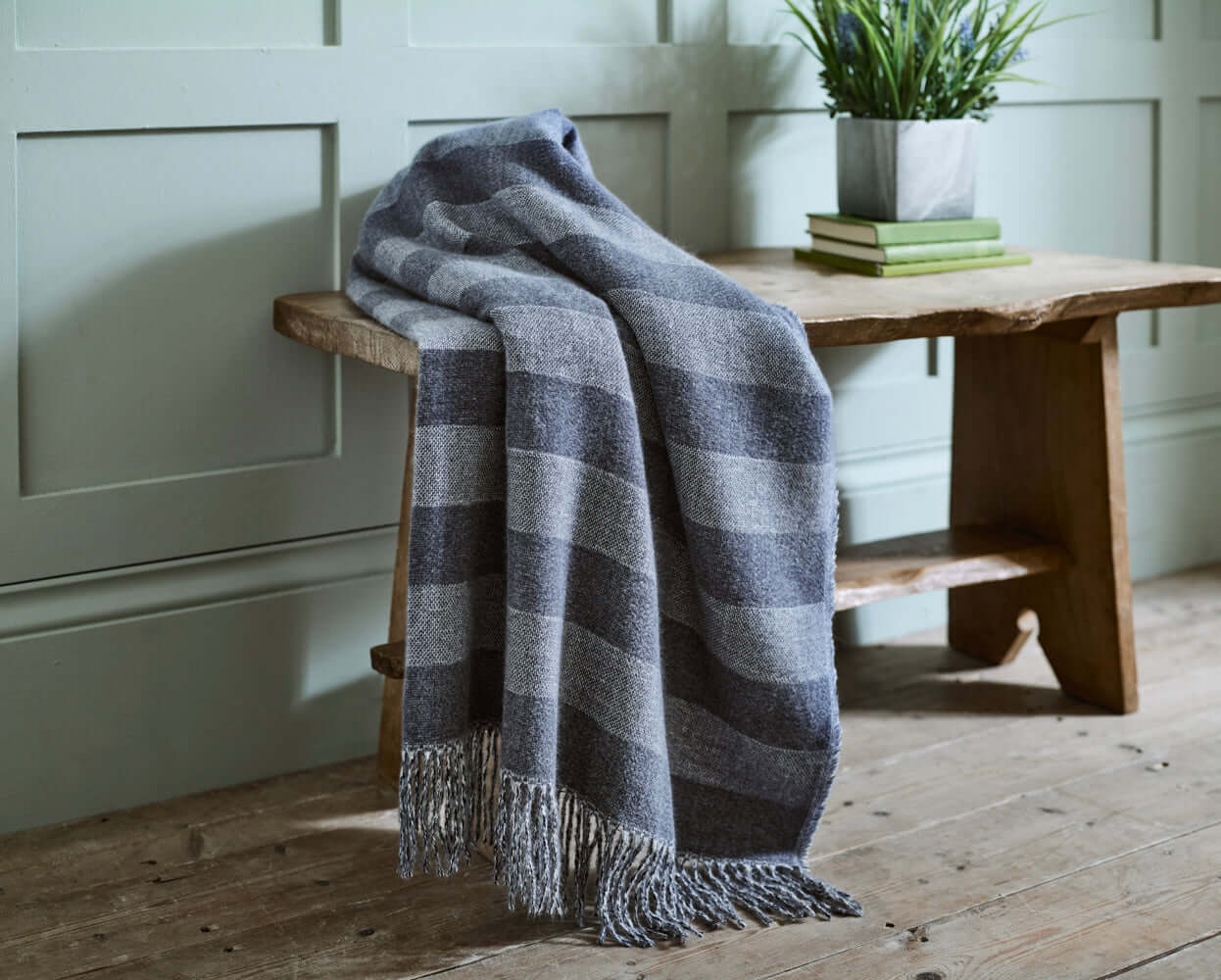 Elgin Soft Faux Cashmere Stripes Throw