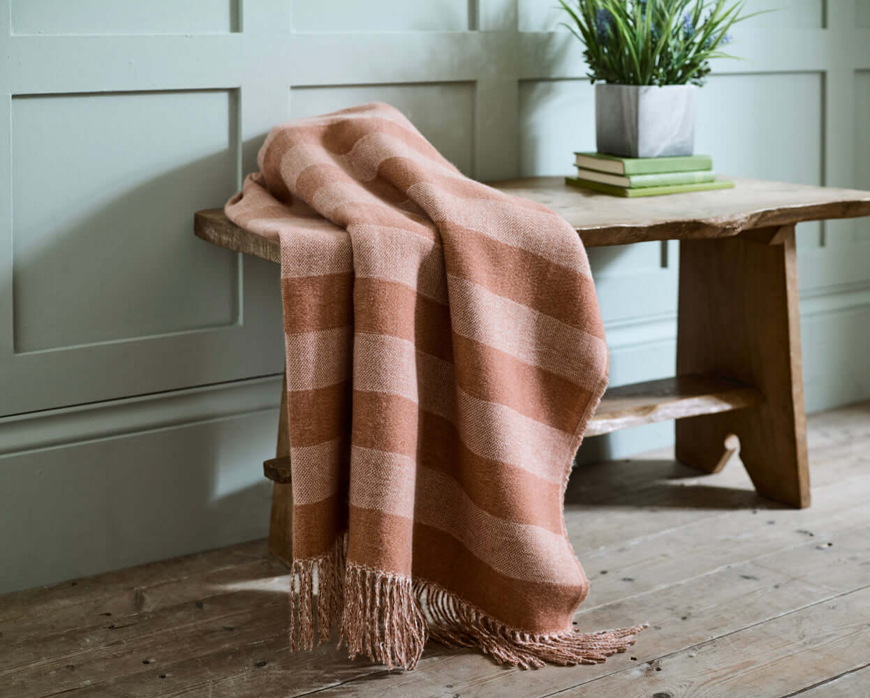 Elgin Soft Faux Cashmere Stripes Throw
