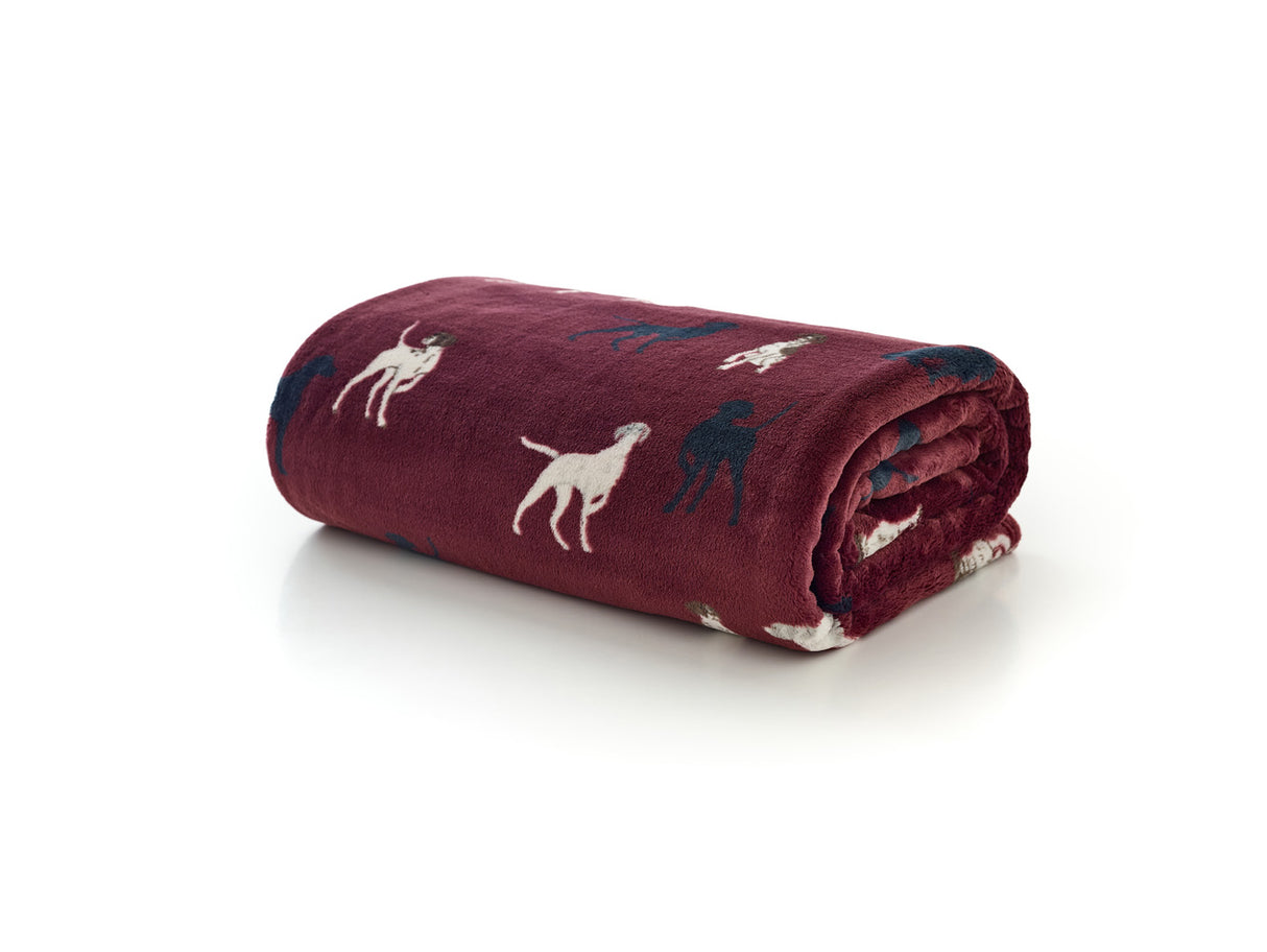 Hounds Burgundy Throw – 140x180cm