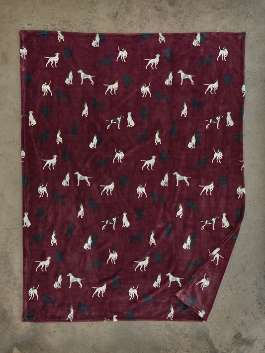 Hounds Burgundy Throw – 140x180cm