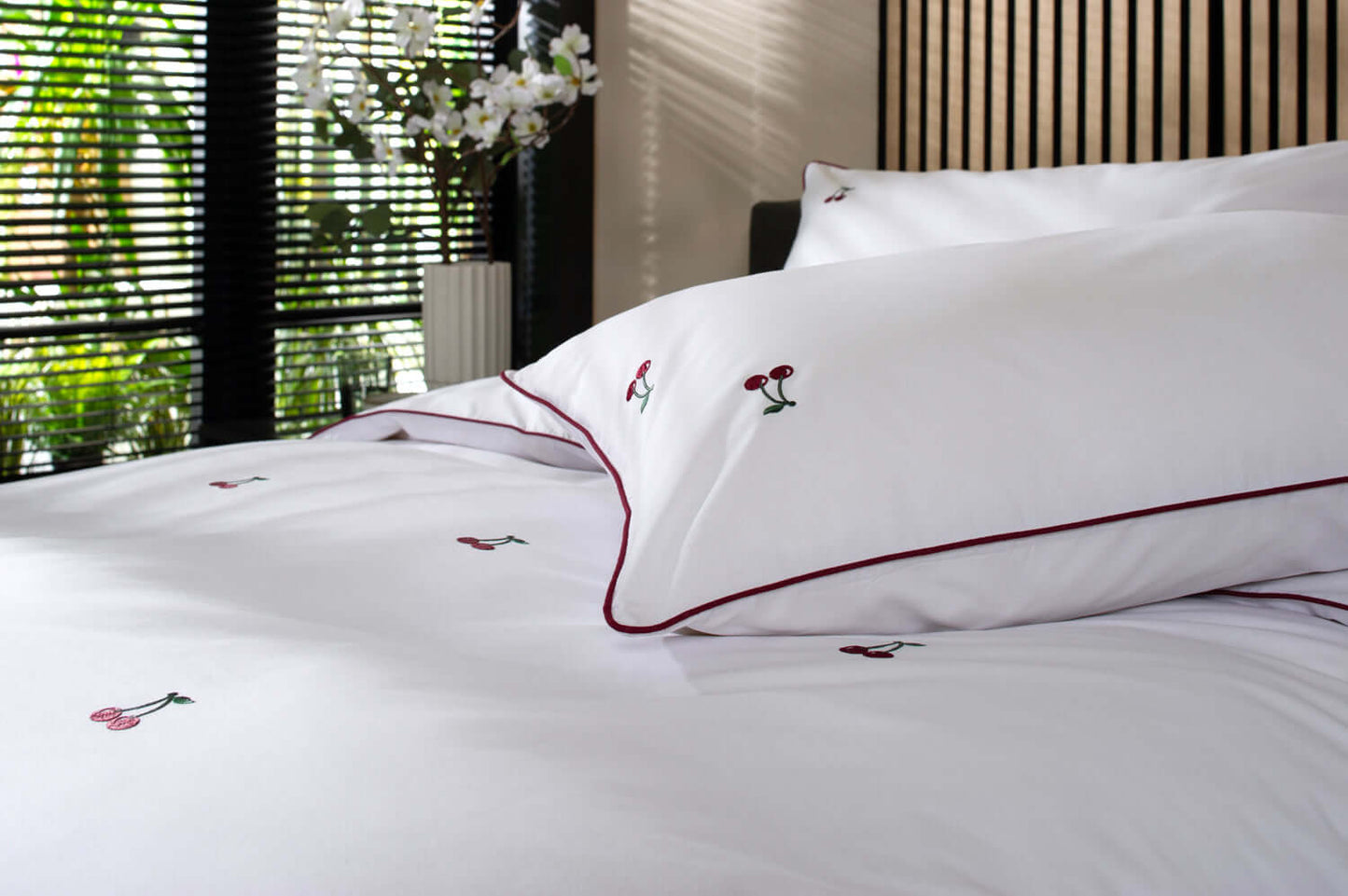 Mon Cheri Embroidered Cherries Duvet Set