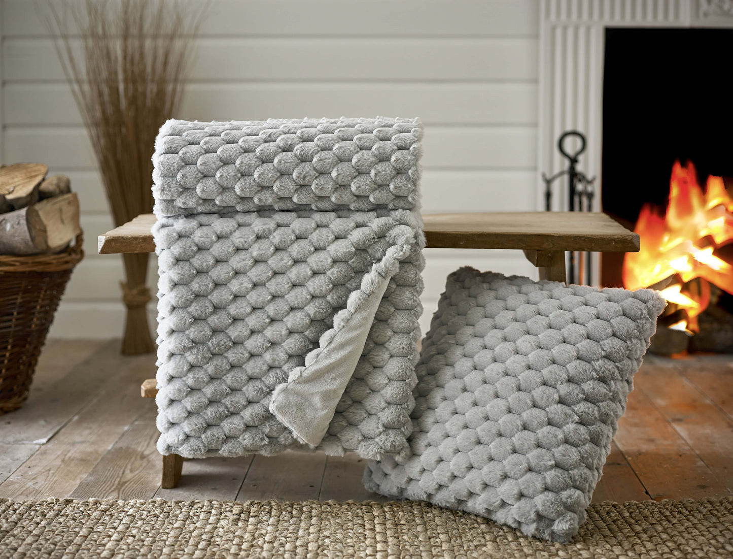 Northcombe Textured Faux Fur Cushion 45x45cm