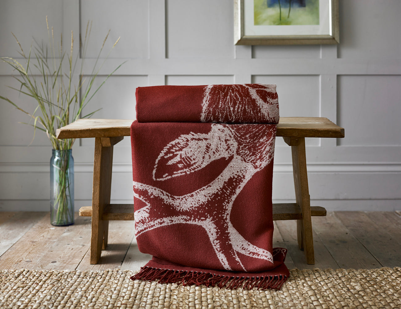Stag Mulberry Faux Cashmere Throw
