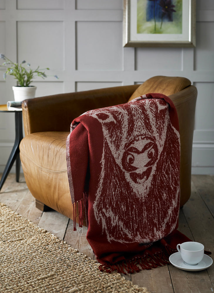 Stag Mulberry Faux Cashmere Throw