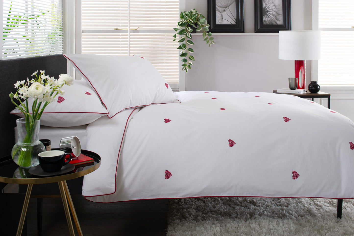Filigree Hearts Cotton Everyday Care Duvet Set