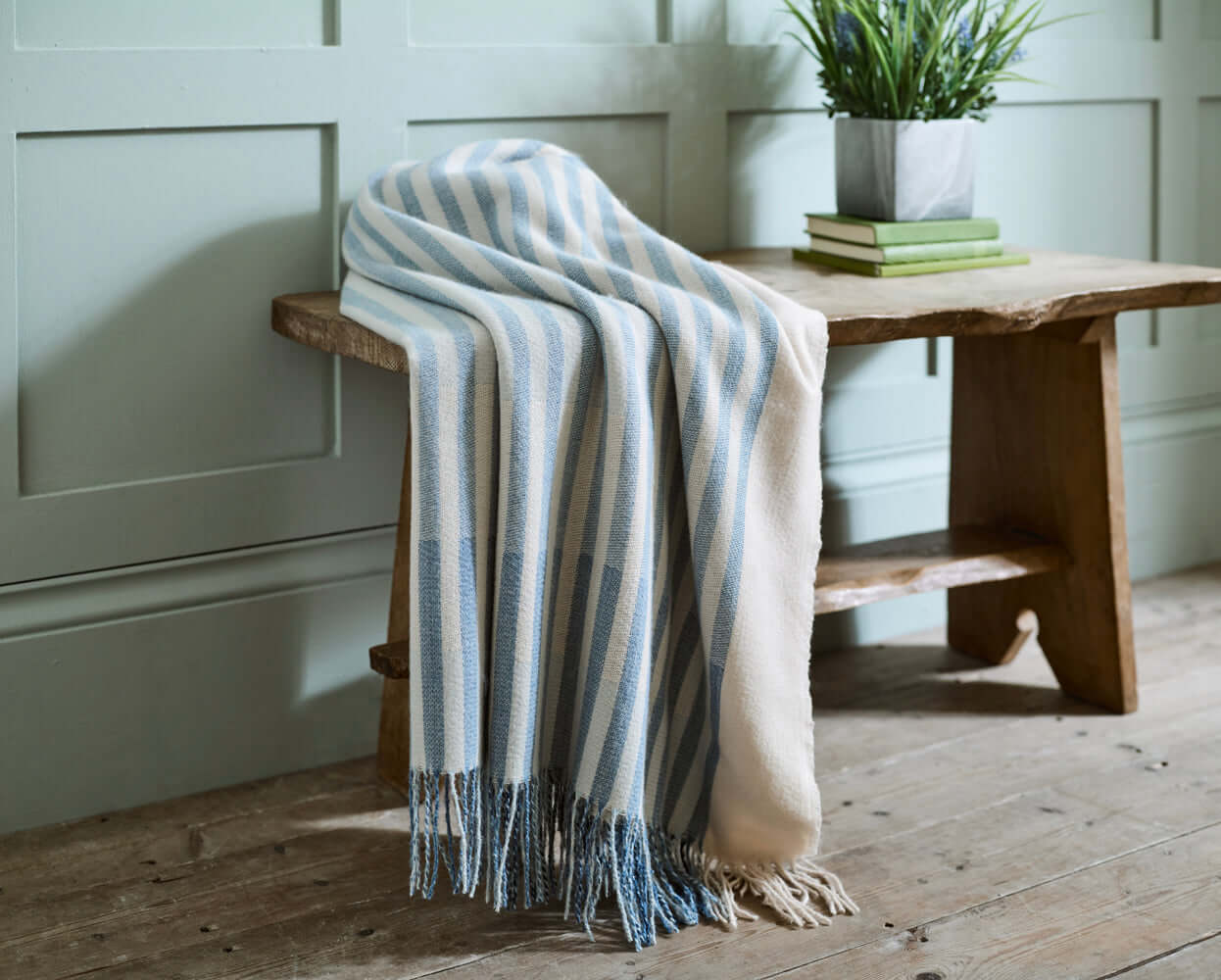 Gorgan Soft Faux Cashmere Stripes Throw