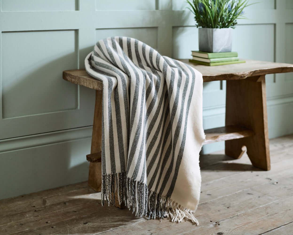 Gorgan Soft Faux Cashmere Stripes Throw