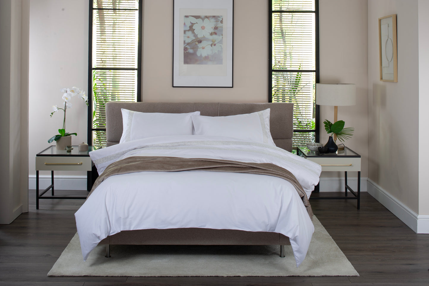 Organdie Swirl Embroidered 200TC Cotton Duvet Set