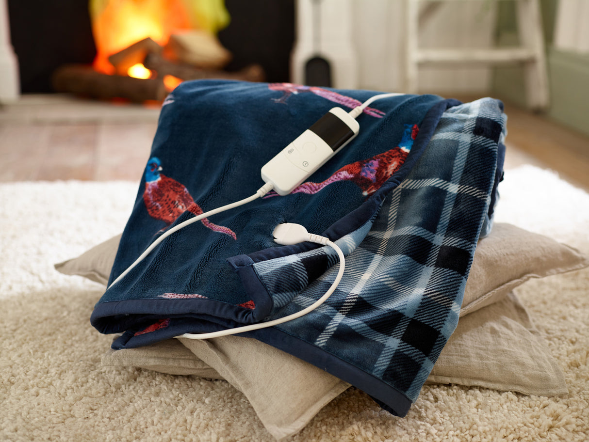 Pheasant Sherpa Heated Throw - 140x180cm