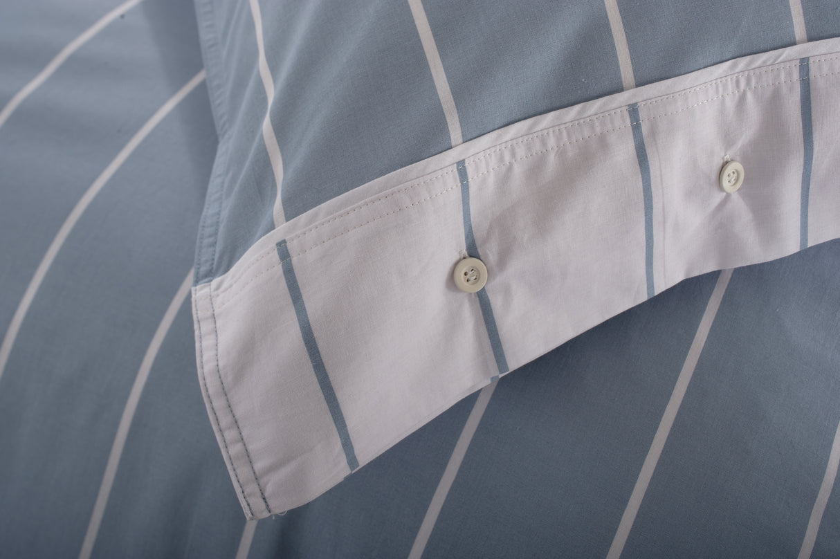 TLC Pinstripe Duvet Set - Fog