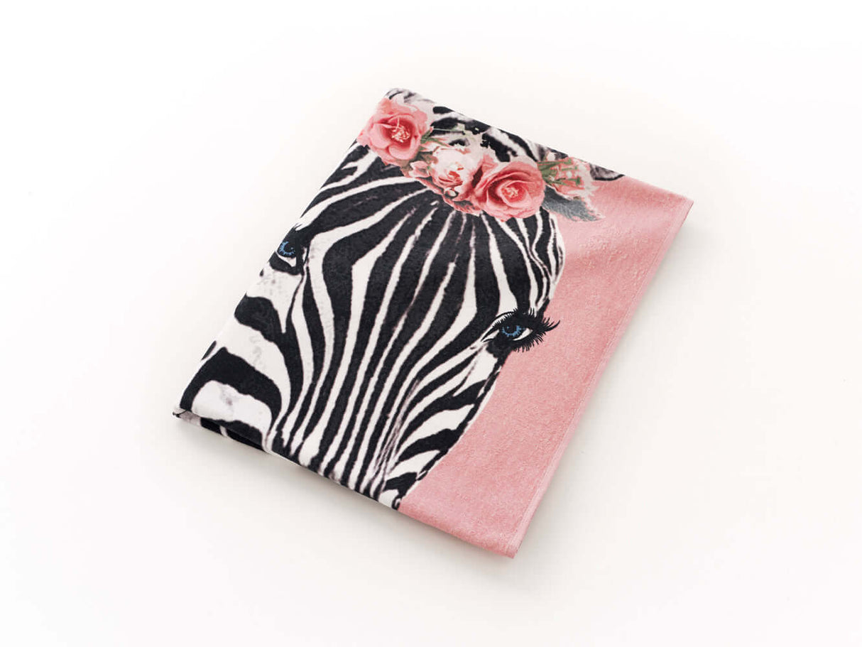 Zebra Printed Velour 75x150cm Cotton Beach Towel
