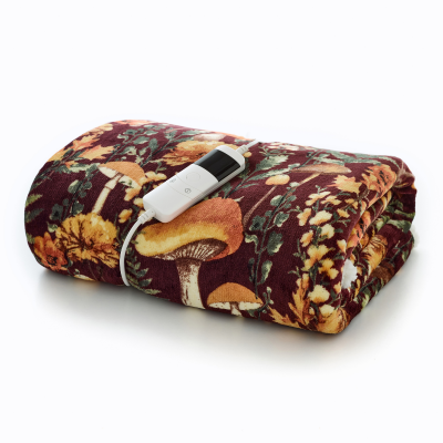 Mushroom Wine Heated Sherpa Throw – 140x180cm