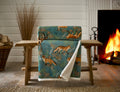Fox & Deer Throw Dark Green - Deyongs