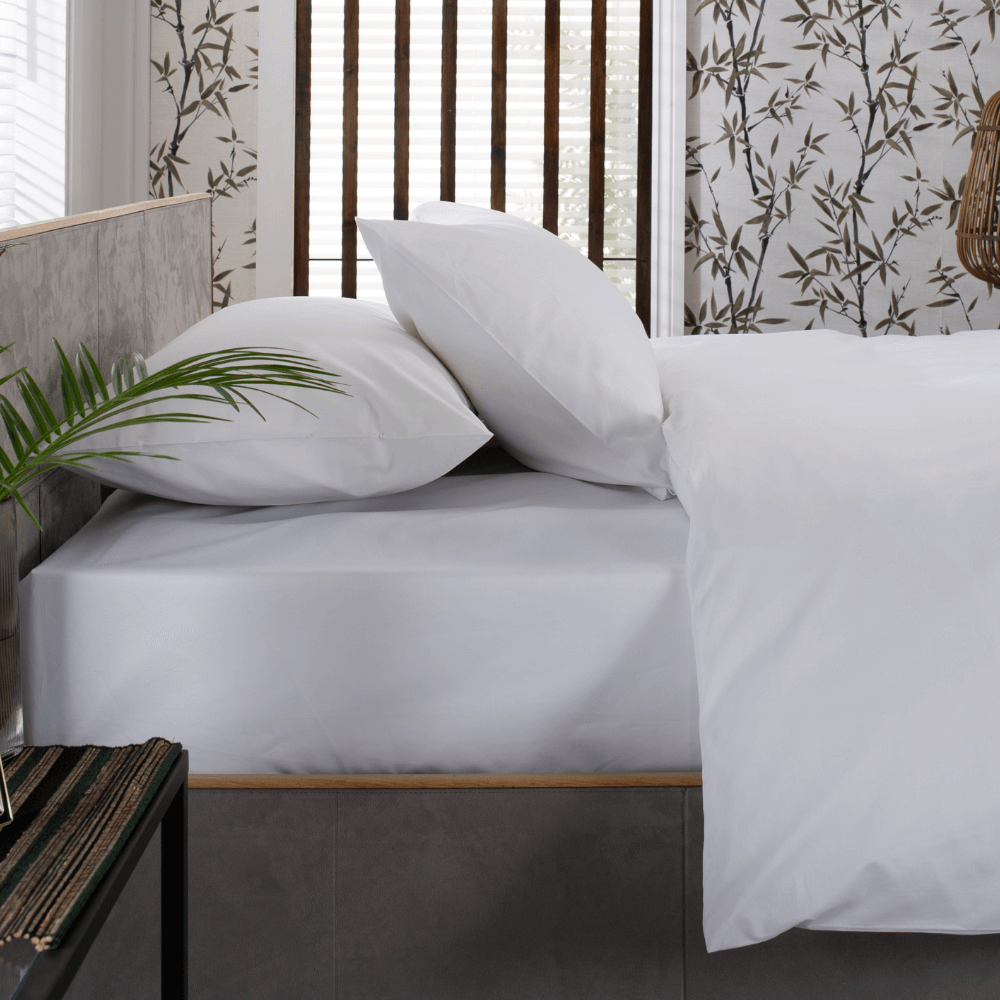 400 Thread Count Cotton Flat Sheet — crisp white