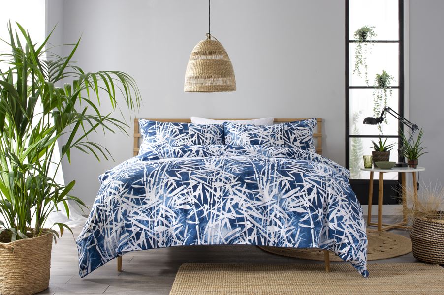 Bamboo Blue Cotton Bedlinen Duvet Set